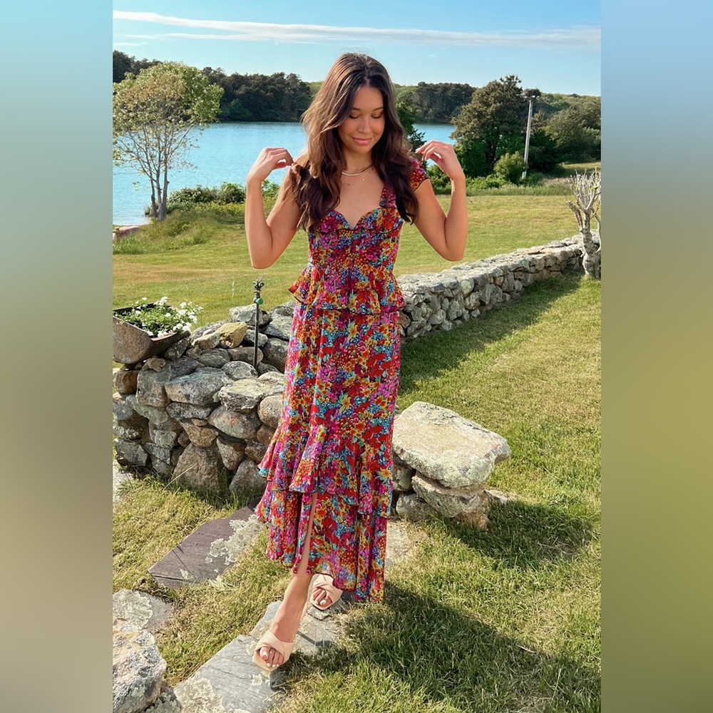 NWT Show Me Your Mumu Reese Ruffle in Garden Glow Dress
